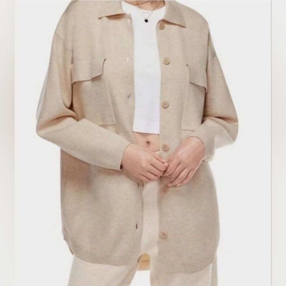 Wilfred Free Ronnie Sweater - Beige Shacket Cardigan